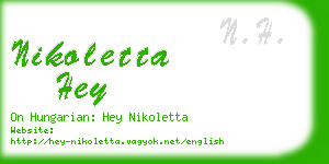 nikoletta hey business card